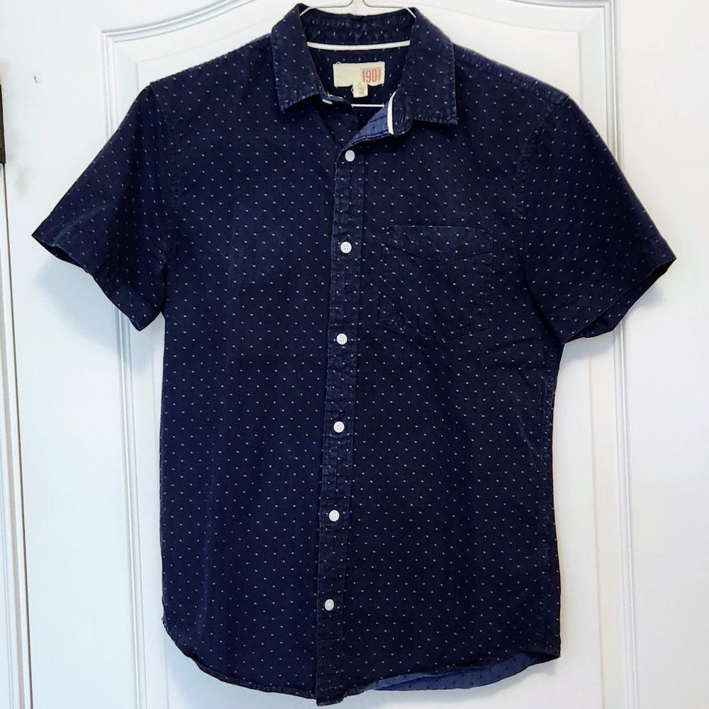 Nordstrom 1901 Short Sleeve Shirt Navy Small